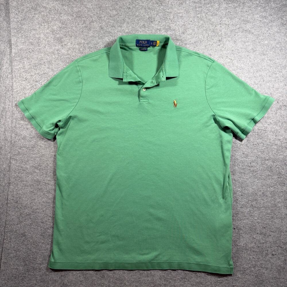 Polo Ralph Lauren Polo Shirt Mens L Green Classic Fit Soft Cotton Preppy Golf